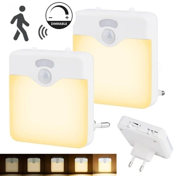Senzor gibanja LED Nočna Lučka UK EU Plug Zatemniti Brezžični Lučka za Otroke, Soba za Energetsko Učinkovito Mraka do Zore Senzor Stopnišče, Lučka