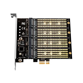 Rudarstvo PCIE za M2 Adapter PCI Express X1 4 Vrata B Tipko M. 2 NGFF SATA SSD Adapter PCI-E Adapter Širitev Riser Card