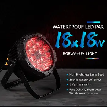 SHEHDS 4/2pcs vodoodporna LED 18X18W RGBWA+UV Par Luči Barvno Mešanje Flash IP65 Za Zunanjo Fazi Kažejo svate DJ Disco