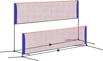 14 ft Prenosni Badminton Neto, Pickleball Neto Nastavite Višinsko Nastavljiv Tenis Neto z Carry Bag za Odbojko na mivki in Nogometa na Prostem Backya