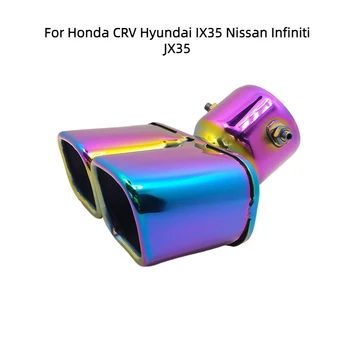 1 Kos Dvojno Square Vtičnica Izpušnih Nasvet Glušnik Za Honda CRV Hyundai IX35 Nissan Infiniti JX35 izpušne cevi Avto Dodatki