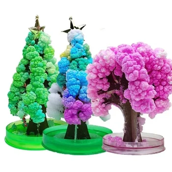 Čarobno Sakura Drevo DIY Visual Čarobno Raste Papir Kristali Drevo Češnjev Cvet Znanost Igrače Novost Smešno Otroke Božič Darilo