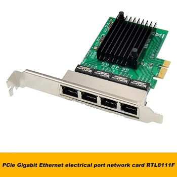 VZPON-Pci-E X1 Gigabitno mrežno Kartico Pci-Express 4 Port Ethernet, Omrežna Kartica Rtl8111f Ethernet Lan Kartico