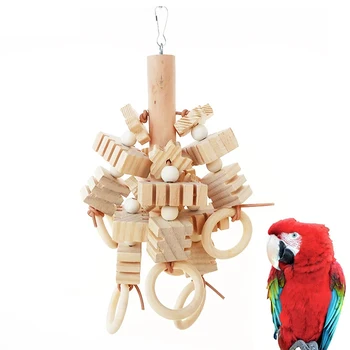 Velika Papiga Igrača Solzenje Naravnih Lesenih Blokov Ptica Žvečilni Igrača Papiga Kletko Ugriz Igrača Za Varstvo Okolja Ptica Papiga Igrača