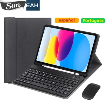 Španščina portugalščina Čarobno Tipkovnico in Tablet Pokrovček za Samsung Galaxy Tab S6 Lite 10.4 A8 10.5 za Samsung Tab Primeru S8 S7 funda