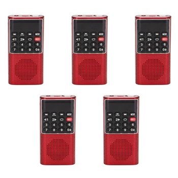 Vroče TTKK 5X L-328 Mini Prenosni Žepni FM Auto Scan Radio, Glasba, Zvok MP3 Predvajalnik Prostem Majhen Zvočnik Z Snemalnik