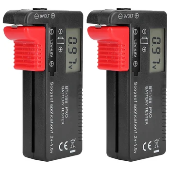 Baterija Tester, 2PCS Digital Kapaciteta Baterije Karirasti Tester Napetosti za Preverjanje Baterije Orodje za Preizkus BT-168D Pro