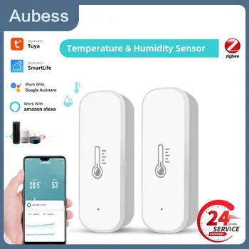 Tuya ZigBee/WiFi Temperatura Vlažnost Senzor Smart Home Security Povezan Termometer Združljiv Z Alexa Google Pomočnik