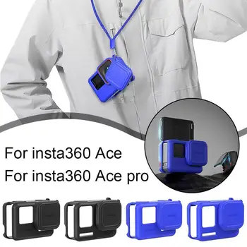 1 Nastavite Silikonska Zaščitna torbica Z Vratu Vrv Anti-izgubil Za Insta360 Ace Pro Anti-Shock Fotoaparata Pokrov Polje Za Insta360 Ace