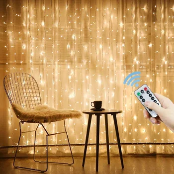 3/4/6M LED Pravljice Zavese Garland USB Niz Luči Sobi Doma Okno Dekor z Oddaljenim 2024 Božič Poročno Dekoracijo Počitnice