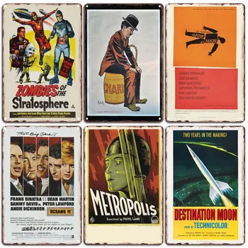 Vintage Filmi, Plakati Plakat Sobi Okraski Estetske Dekoracijo Sten Kovinski Znak Po Meri, Bar, Restavracija Wall Art Retro Dekor