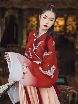 Hanfu Kitajski Slog Ženske Tradicionalno Kitajsko Fazi Ples Obleka Ženska Pravljice, Cosplay Kostum Hanfu Rdeče Halloween Oblačila