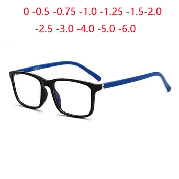 Pomlad Noge TR90 Kvadratnih Optična Očala na Recept Očala Ženske Anti Modra Svetloba Kratkovidan Očala 0 -0.5 -0.75, Da -6.0
