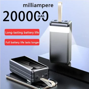 200000mAh Moč Banka 4 USB Super Hitro Chargr PowerBank Prenosni Polnilec Digitalni Prikaz Zunanje Baterije za IPhone, Samsung