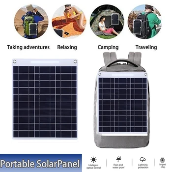 30W Sončne Plošče 5V Nepremočljiva solarnimi Prenosni Dvojni USB Solarni Polnilec Prostem Kampiranje Sončne Celice za Polnjenje