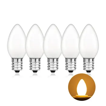 LED Candelabra Žarnica C7 0,5 W Mleko Belega Stekla Toplo Bela 5W Enakovredno LED Lestenec Žarnica Lava Svetlobe Zamenjajte LED Žarnice Žarnica