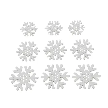 50pcs 20-35MM Bel Božič Snežinka Lesene Snežinka Obrti Okraski za Božično Dekoracijo Dobave DIY Dekoracijo