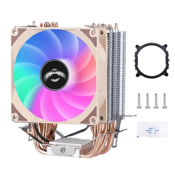 CPU Hladilni Ventilator Računalnik Procesor 6 Toplotne Cevi Zračno hlajeni Primerna Za Namestitev LGA2011 x79 x99 e5 2099 AMD Barva LED Luči