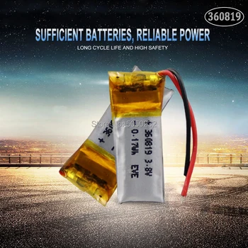2pc 3,7 v 50mah 360819 Litij-Polimer LiPo Baterija za Polnjenje li ion li-polymer Za DIY Mp3 bluetooth slušalke Snemalnik