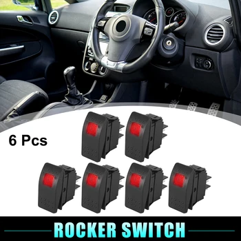X Autohaux 6pcs Auto Univerzalno Rocker Switch 4 Zatiči LED Luč 12V 20A Preklop Stikala Releji za Avto ATV RV Vozila, Tovornjaki