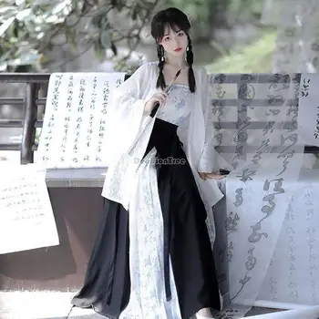 2023 kitajski starodavne dinastije song ženske boljše hanfu ženski tisk cvetlični dolgo obleko dnevno svoboden tri kose hanfu nastavite s664