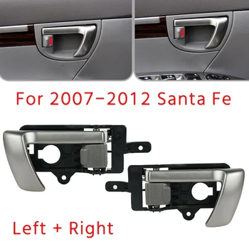 Levo +Desno Stran Notranjost Notranja Vrata Ročaj za obdobje 2007-2012 Hyundai Santa Fe s Sivo Gumb 82610-2B010 82620-2B010