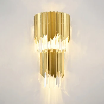 Sodobna Crystal Led Stenska Luč Luminary Zlato Koridor Rov Kreativno Zasnovo Notranje Luči za Domačo Spalnico Postelji Stenske Svetilke