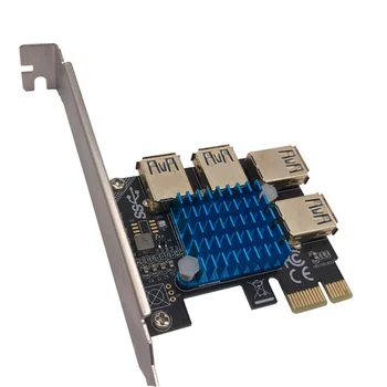 NOVO-PCI-E 1 Do 4, PCI Express Vrata Riser Card / Pcie X1, X4, X8, X16 Reže GPU dvižni vod / USB 3.0, Multi-Card Adapter Za Bitcoin