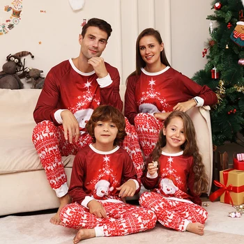 2024 Božič Družinski Ujemanje Pižamo Snjegović Božič Elk Natisnjeni Odraslih Otrok, Otroške Igralne Obleke Pižame Sleepwear Obleko, Pjs Oblačila Za Pse