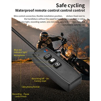 1080P IP67 Supercapacitor IP65 Waterroof Motocikel Vožnjo Snemalnik Dual Camera za Vsa motorna kolesa