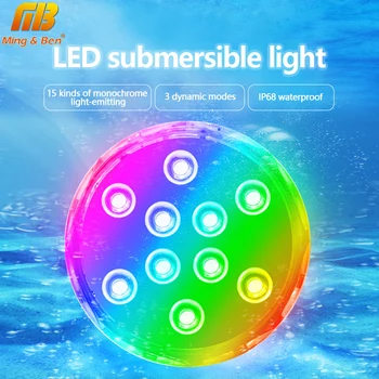 IP68 Vodotesen Nočne Luči Podvodni Orodja RGB Daljinski upravljalnik LED Luči, Doma Notranjo Dekoracijo Bazen Fish Tank Soba