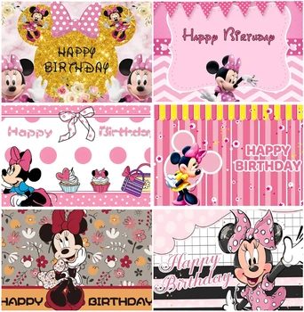 Disney Minnie Mouse Roza Temo Kulise Lok Trak Otrok Rojstni Dan Otroka Portret Novorojenčka Okolij, Transparente, Foto Studio