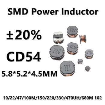(10pcs) CD45 SMD Wirewound Moč Induktor 1/1.5/2.2/4.7/6.8/10/22/47/100 M/150/220/330/470UH/680M 102 1000UH ±20% 5.8*5.2*4.5 MM